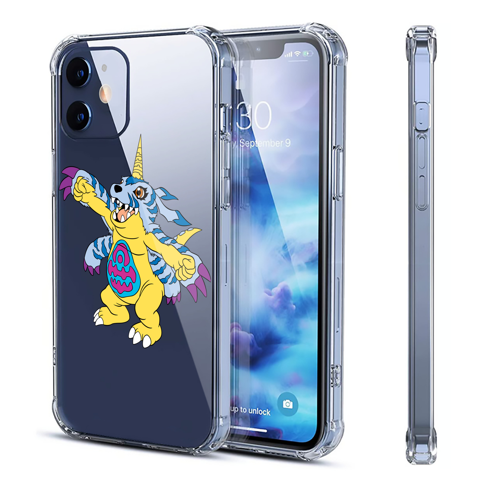 （画像用） Digimon デジタルモンスター/デジモン 【iPhone 12シリーズ対応】透明スマホケース（クリアソフトケース）